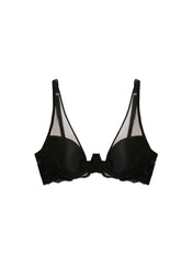Sheer Overlay Plunge Bra