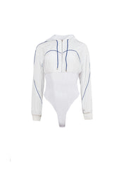 Trackstar Bodysuit Hooded Mesh Long Sleeve