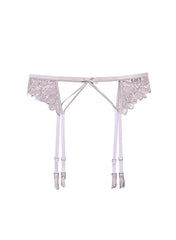 Whitney Embroidery Garter Belt Flirty Scalloped Edge